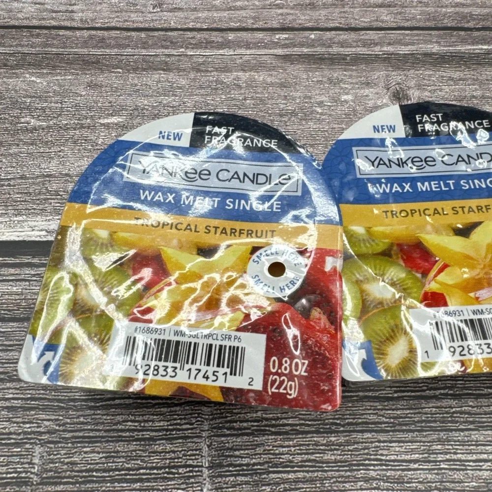 Yankee Candle 3 Tropical Starfruit Wax Melt Singles Free Ship NEW